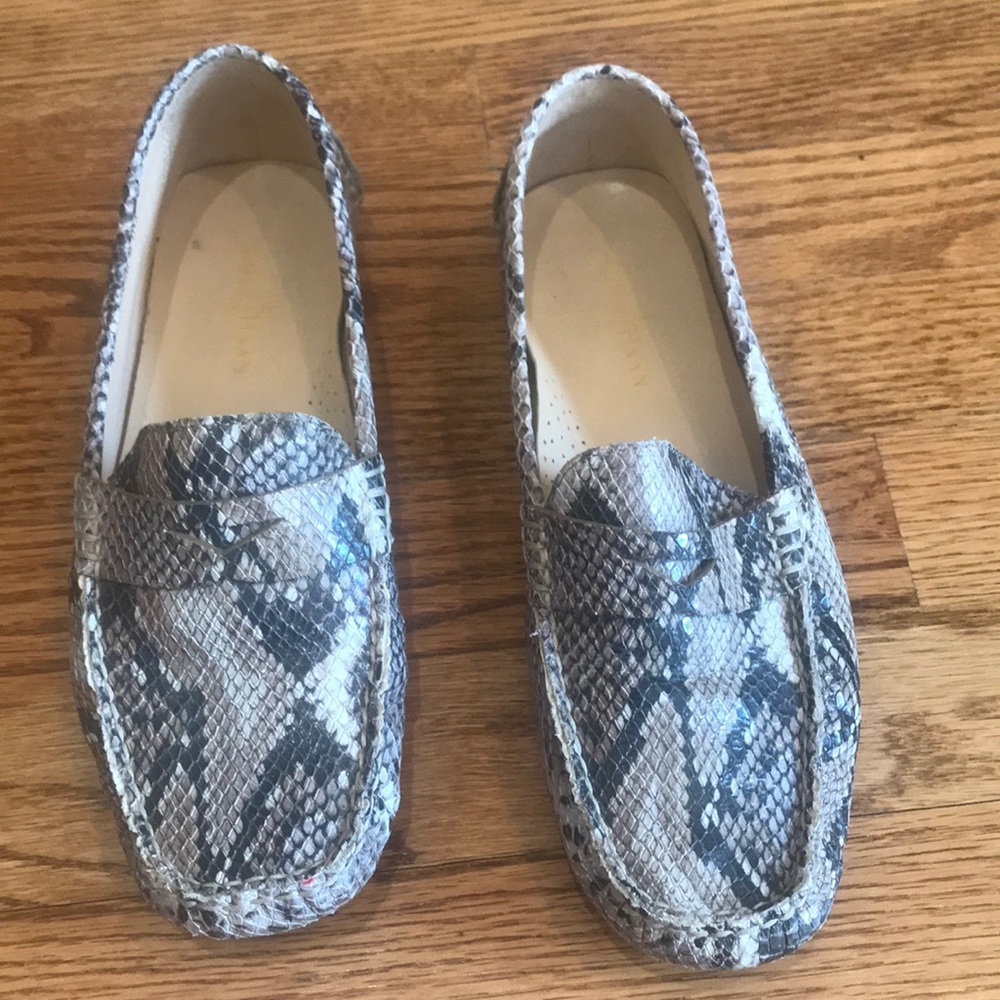 Cole Haan snake skin moccasin